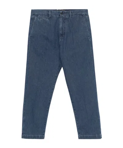 INCOTEX LOGO-EMBROIDERED JEANS