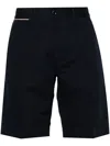 Incotex Logo-embroidered Linen-blend Chino Shorts In Blue