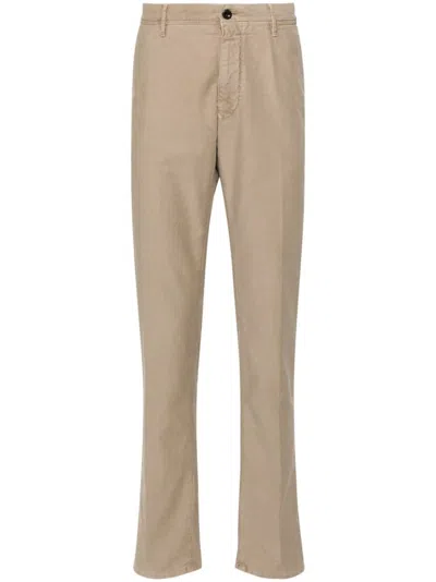 INCOTEX LOGO-EMBROIDERED TROUSERS