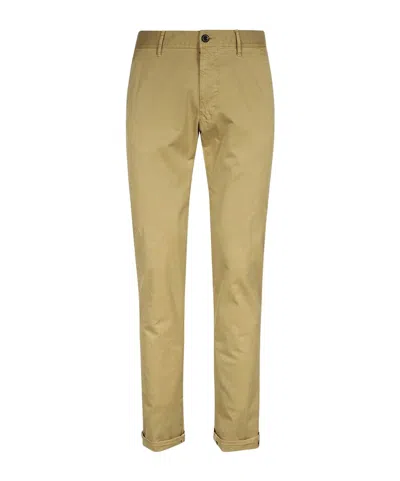 Incotex Logo-embroidered Twill Trousers In Nude