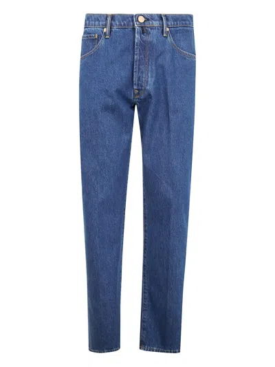 INCOTEX LOGO-PATCH JEANS
