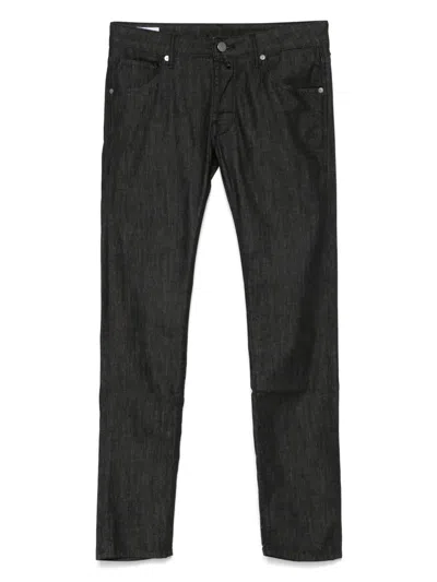 Incotex Logo-patch Jeans In Black