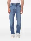 Incotex Logo-patch Jeans In Blue