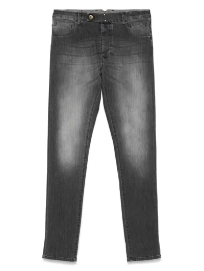 Incotex Logo-patch Jeans In Grey
