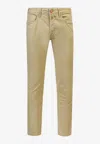 Incotex Stretch Cotton Trouser In Beige