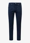 Incotex Logo Patch Slim Jeans In Blue