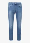 Incotex Slim Fit Stretch Cotton Jeans In Blue