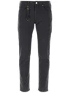 Incotex Dark Grey Logo-patch Straight-leg Jeans In Grau