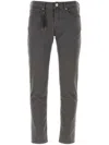 Incotex Dark Grey Stretch Cotton Pant In Grau