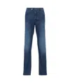 Incotex Trousers With Belt Loops And Five-pocket Design In Blue