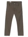 Incotex Logo-patch Tapered Trousers In Braun