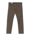 Incotex Logo-patch Tapered Trousers In Chocolate Brown