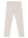 Incotex Logo-patch Tapered Trousers In Neutrals
