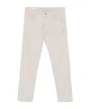 Incotex Logo-patch Tapered Trousers In Sand Beige