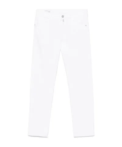 INCOTEX LOGO-PATCH TAPERED TROUSERS