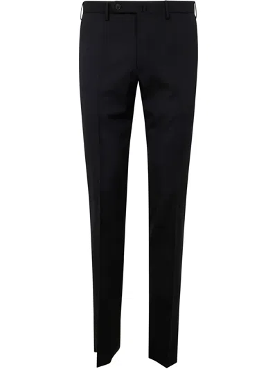 Incotex Logo-patch Trousers In Blue