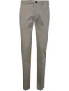 Incotex Logo-patch Trousers In Gray