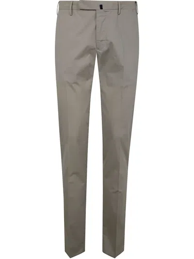 Incotex Logo-patch Trousers In Grey
