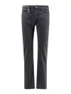 Incotex Stretch Cotton Trouser With Back Suede Logo Patch In Blue