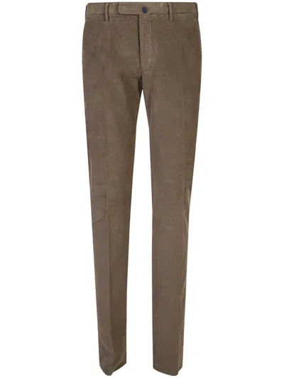 INCOTEX LOGO-TAG CORDUROY TROUSERS