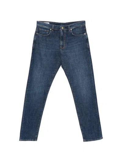 Incotex Logo-patch Belt-loop Jeans In Blue