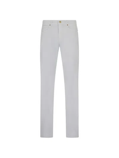 Incotex Logo-patch Five-pocket Trousers In White
