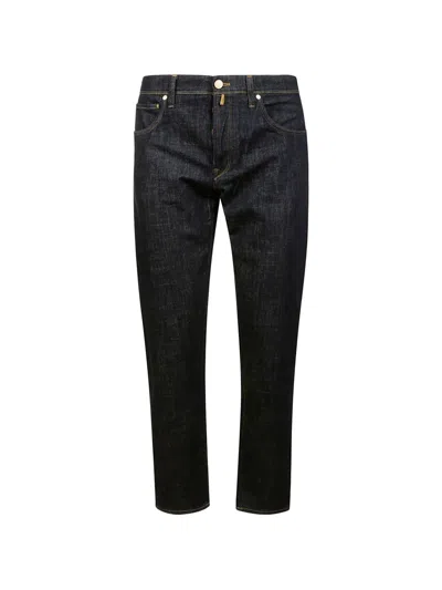 Incotex Logo-patch Jeans In Blue
