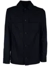 Incotex Virgin Wool-blend Felt Overshirt In Blue