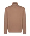 Incotex Long-sleeved Turtleneck Sweater In Brown