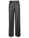 Incotex Long Tailored Straight-leg Pants With Fitted Waistband In Gray