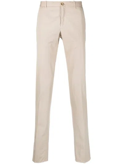 Incotex Low-rise Slim-cut Trousers In Neutrals