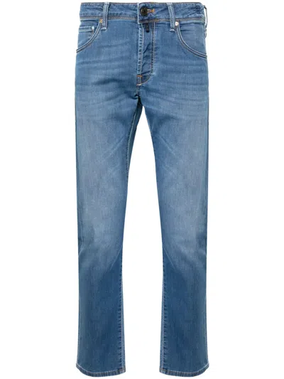 Incotex Low-rise Slim-fit Jeans In Blue