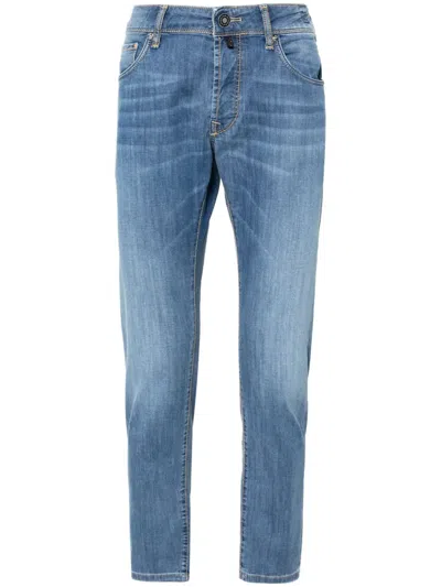 Incotex Low-rise Slim-fit Jeans In Blue