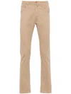 Incotex Tapered-leg Velour Trousers In Neutrals