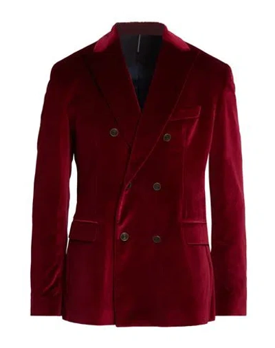 Incotex Man Blazer Burgundy Size 38 Cotton
