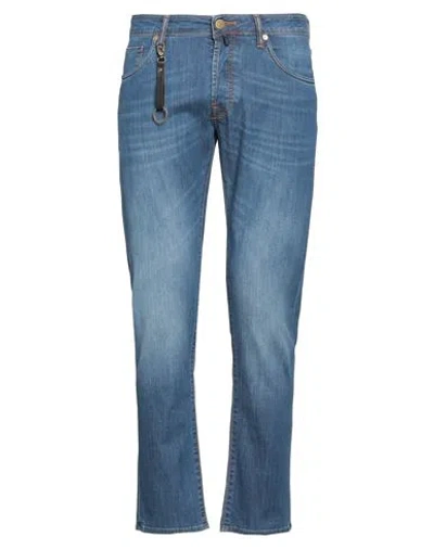 Incotex Man Jeans Blue Size 34 Cotton, Viscose, Polyester, Elastane