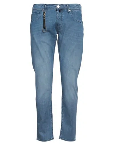 Incotex Man Jeans Blue Size 42 Cotton, Viscose, Polyester, Elastane