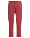 Incotex Man Jeans Brick Size 34 Cotton, Elastane In Red