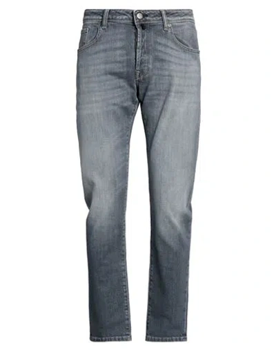 Incotex Man Jeans Grey Size 30 Cotton, Elastane In Gray