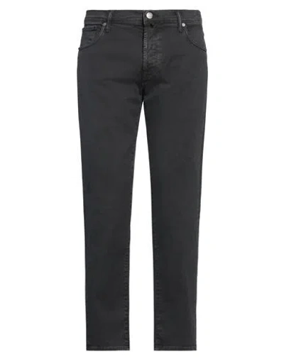 Incotex Man Jeans Charcoal Size 36 Cotton, Elastane In Grey