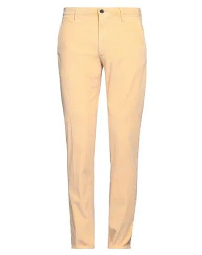 Incotex Man Pants Apricot Size 33 Cotton, Elastane In Yellow