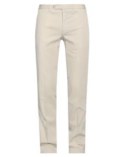 Incotex Man Pants Sage Green Size 40 Cotton, Elastane In Beige