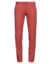 Incotex Man Pants Brick Size 30 Cotton, Elastane In Red