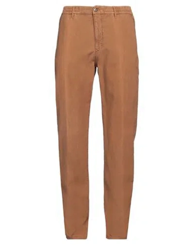 Incotex Man Pants Brown Size 34 Cotton, Elastane In Brown