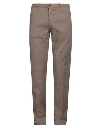Incotex Man Pants Brown Size 36 Linen, Cotton, Elastane In Brown
