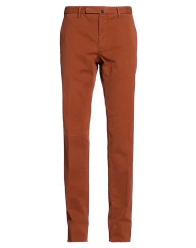 Incotex Man Pants Brown Size 38 Cotton, Elastane