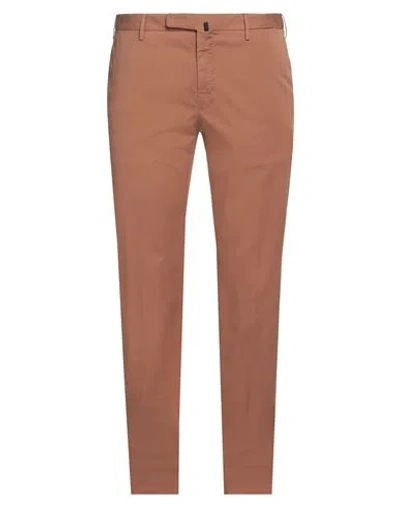 Incotex Man Pants Brown Size 38 Cotton, Elastane In Brown