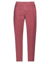 Incotex Man Pants Burgundy Size 34 Cotton, Elastane In Red
