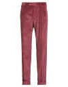 Incotex Man Pants Burgundy Size 36 Cotton In Red
