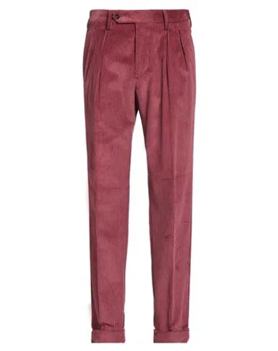 Incotex Man Pants Burgundy Size 36 Cotton In Red